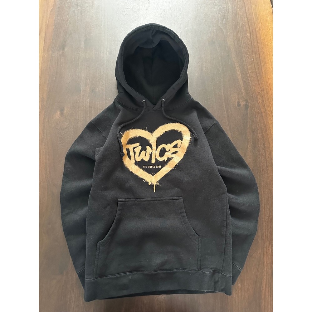 Twice 5th World Tour Ready To Be Hoodie Black Gold Heart Concert Merch Small